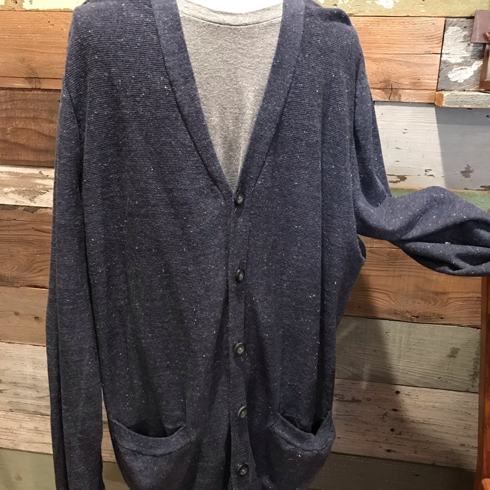 Men’s Navy casual cardigan - Picture 4 of 6